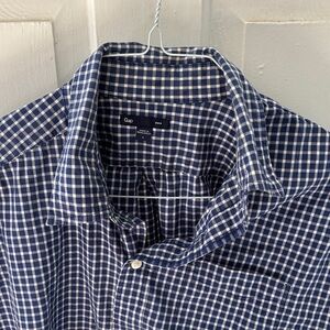 GAP Men's Navy Plaid Button-Down Shirt